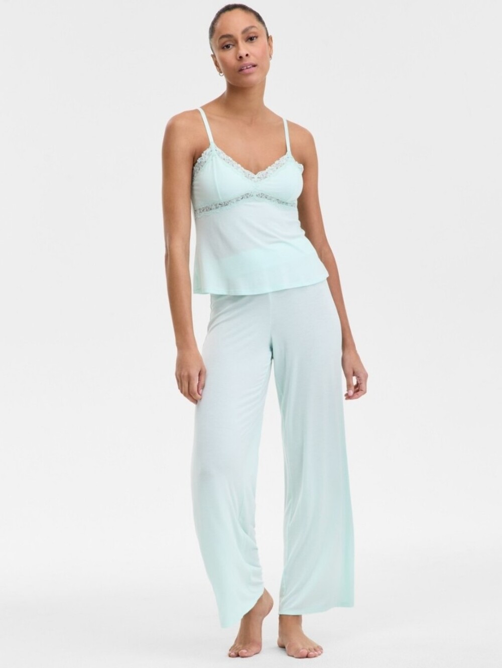 I.n.c. International Concepts Women's Lace-Trim Knit Tank & Pajama Pants Set